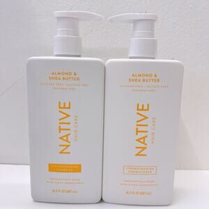 Native Hair Almond + Shea Butter Strengthening Shampoo + Conditioner 16.5 Oz NEW